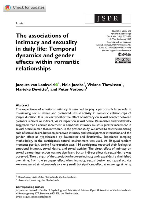 The associations of intimacy and sexuality in daily life